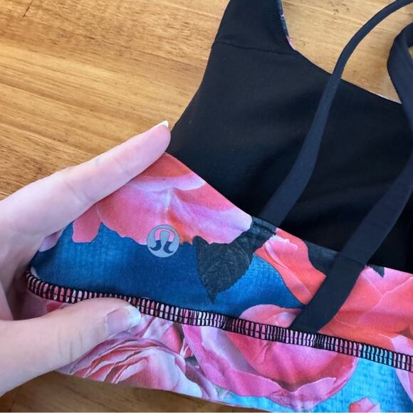 Lululemon Energy Sports Bra Floral Secret Garden Strappy Back Size 8 - Picture 5 of 6